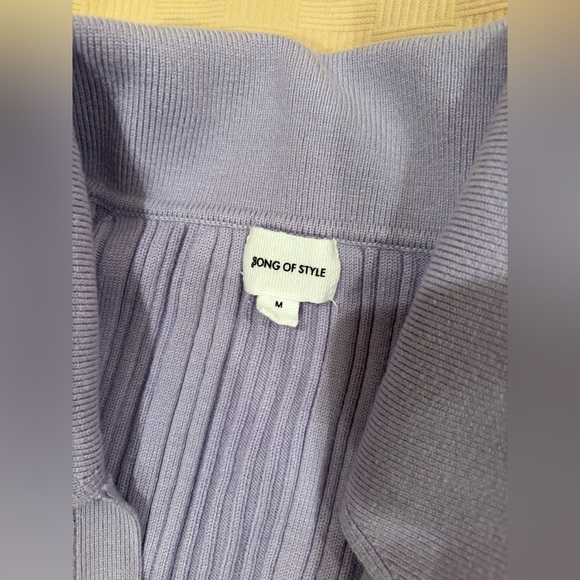 Song of Style Purple Sunara Collared Cardigan shirt button Dress - Picture 6 of 8